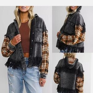 Gilded Intent Fringe Denim Jacket